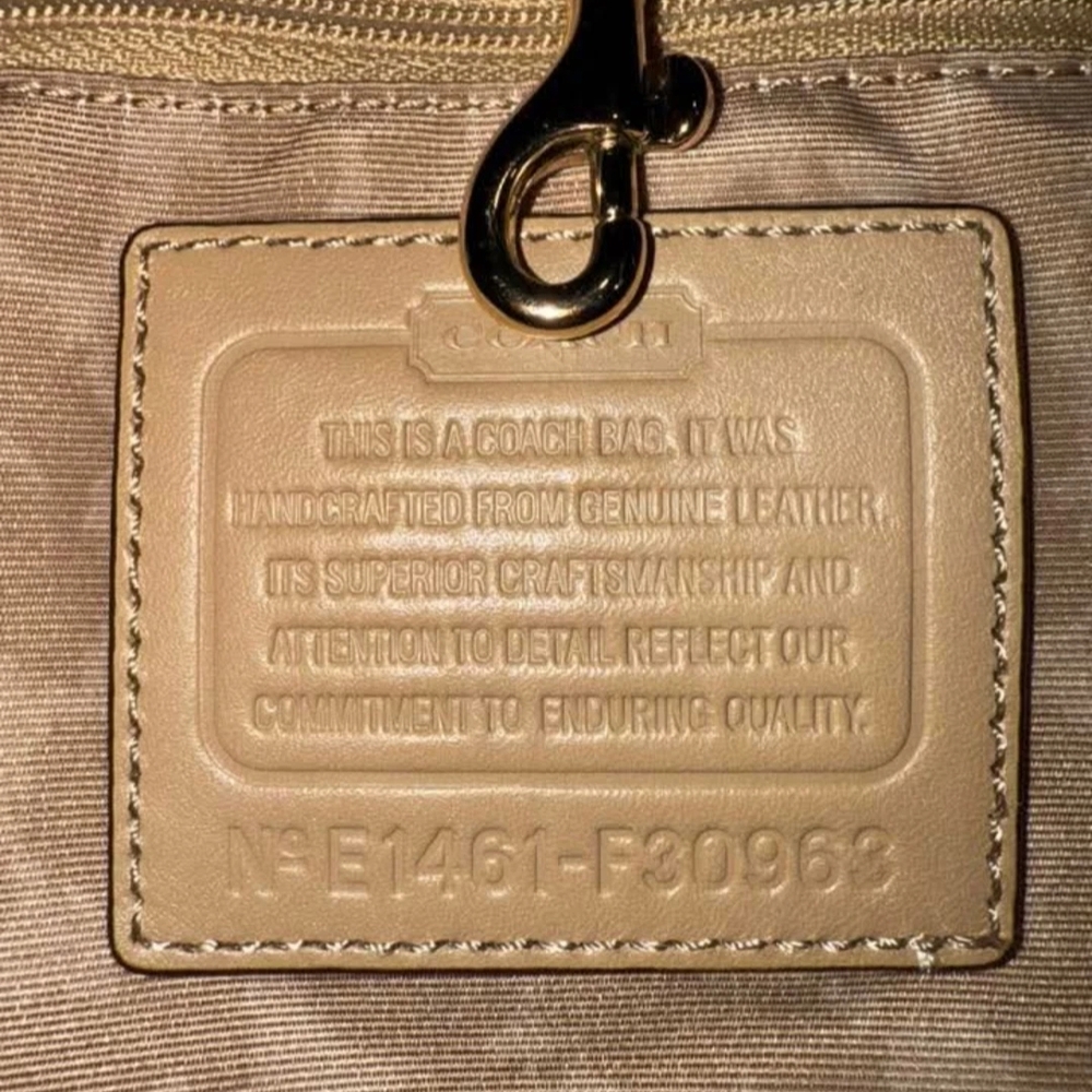 Coach Hadley Python Leather Suede Brown Shopping Tote E1461-F30963 - Picture 2 of 13